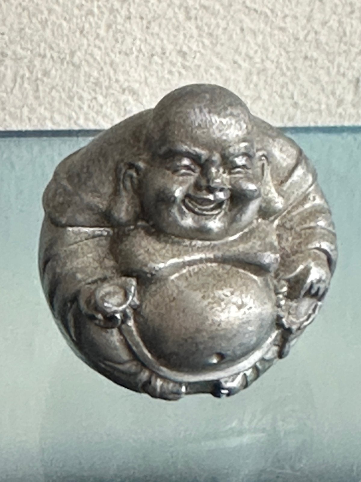 Oude Tinnen miniatuur beeldje Boeddha P/ stuk, Ophalen of Verzenden, Gebruikt