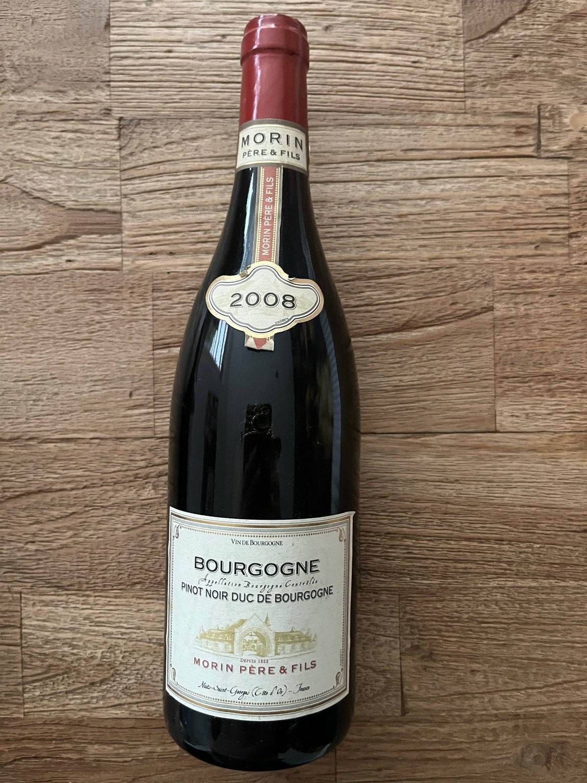 Morin Pere & Fils Bourgogne Pinot Noir Duc de Bourgogne 2008, Ophalen, Frankrijk, Rode wijn