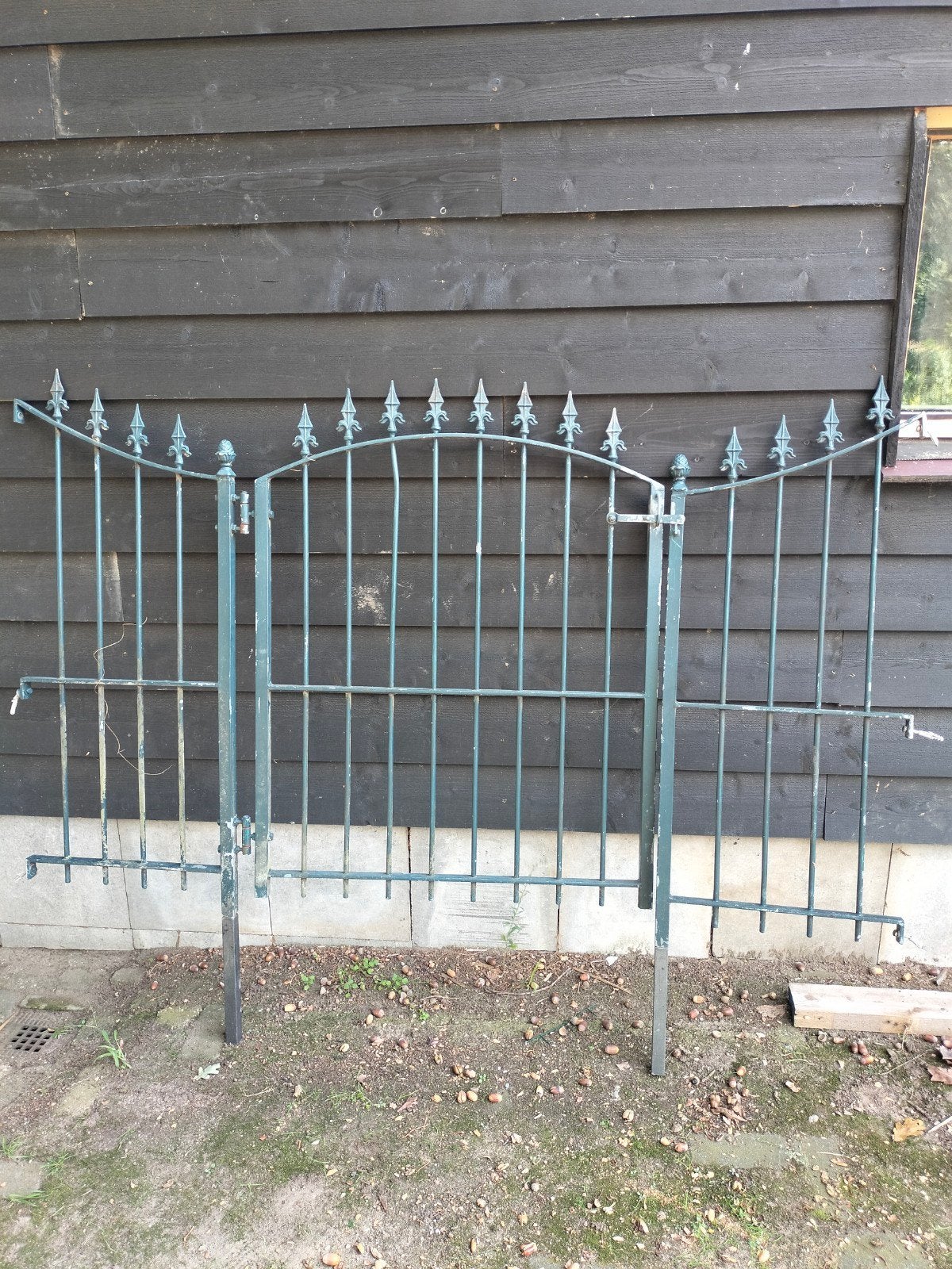 Metalen hekwerk met poort, Tuin en Terras, Ophalen, Met poort, Gebruikt, Spijlenhekwerk
