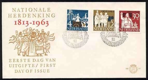 Nederland FDC E61 Zonder Adres, Onafhankelijkheid 1963, Postzegels en Munten, Postzegels | Eerstedagenveloppen, Ophalen of Verzenden