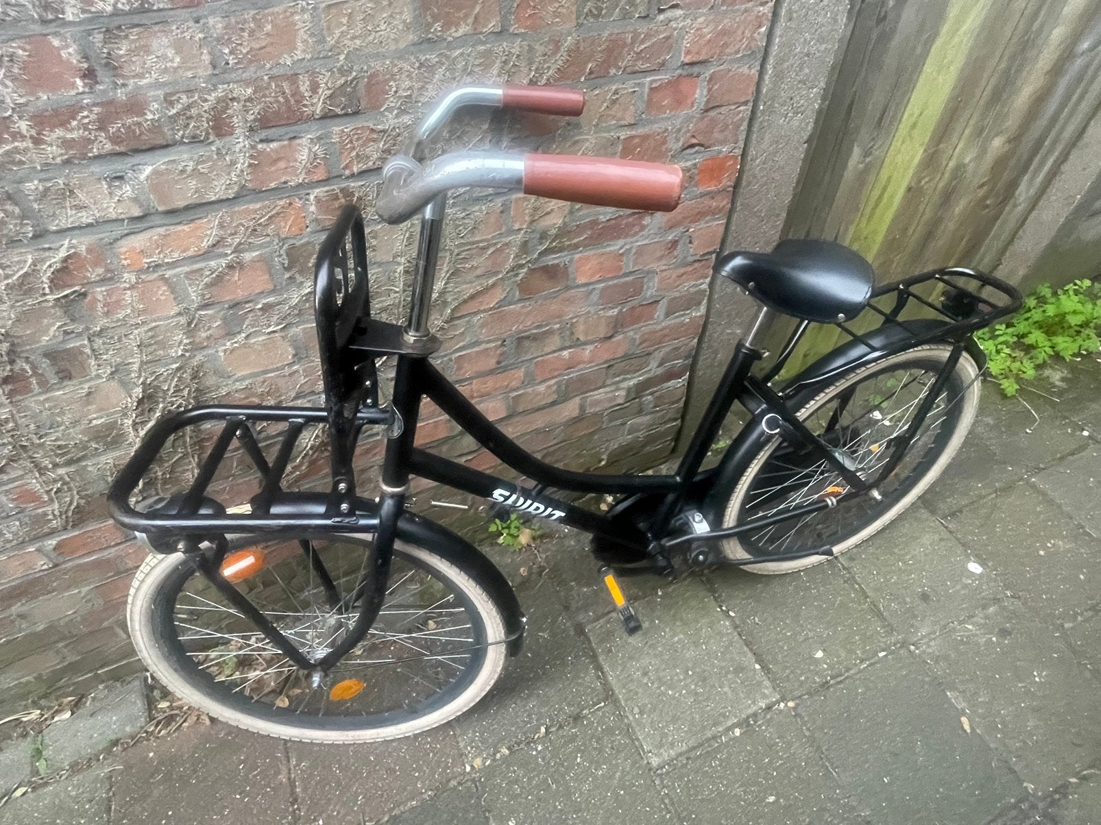 Spirit cargo fiets 24 inch meisjesfiets zwart, Minder dan 47 cm, Ophalen, Zo goed als nieuw, Terugtraprem