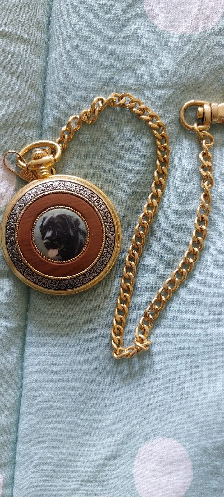 Franklin Mint Labrador Retriever Zakhorloge met ketting, Ophalen of Verzenden, Zo goed als nieuw, Zakhorloge, Overige merken