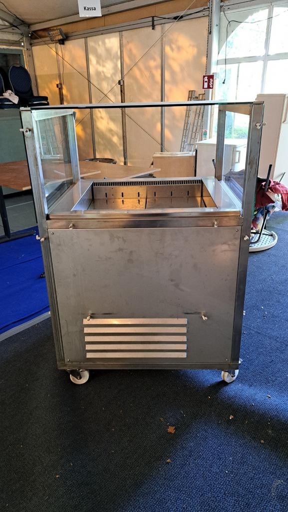 Afinox RVS Koelvitrine met Glazen Opbouw, Witgoed en Apparatuur, Koelkasten en IJskasten, Ophalen