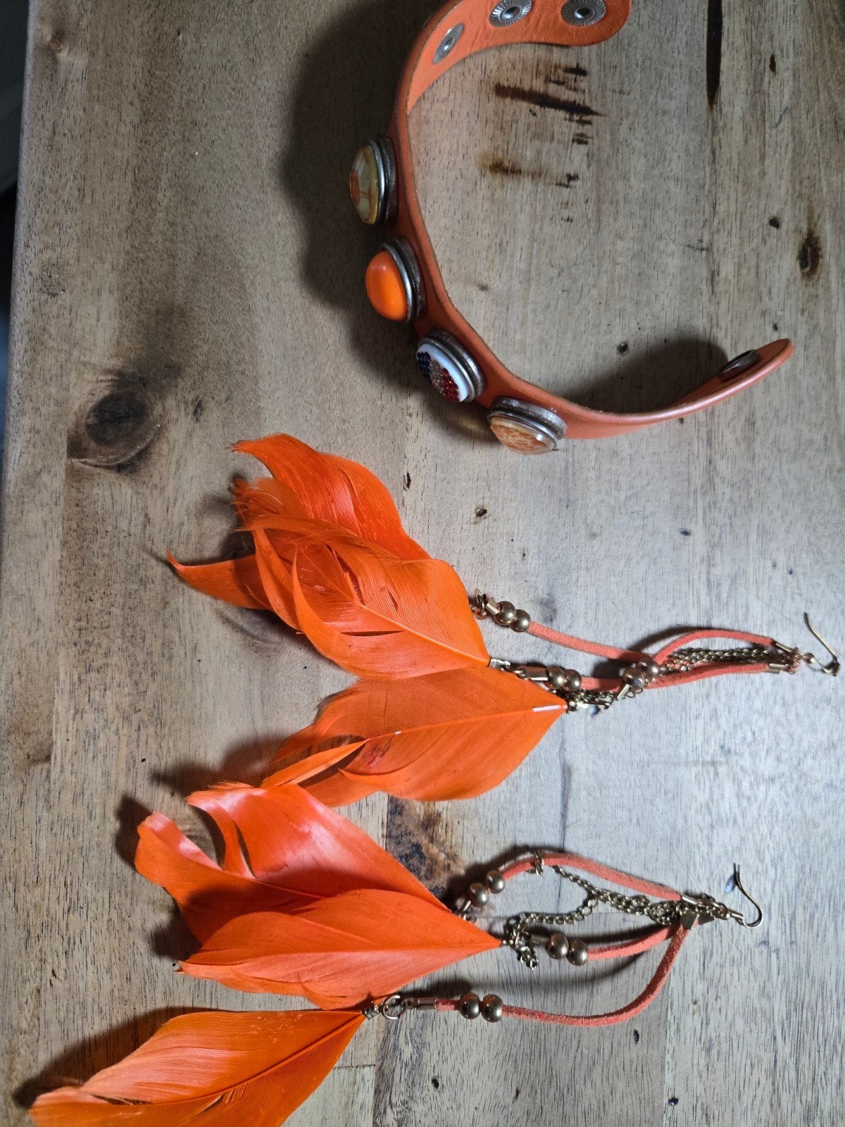 Oranje Armband en Oorbellen Set - WK Klaar!, Overige materialen, Nieuw, Oranje, Ophalen of Verzenden