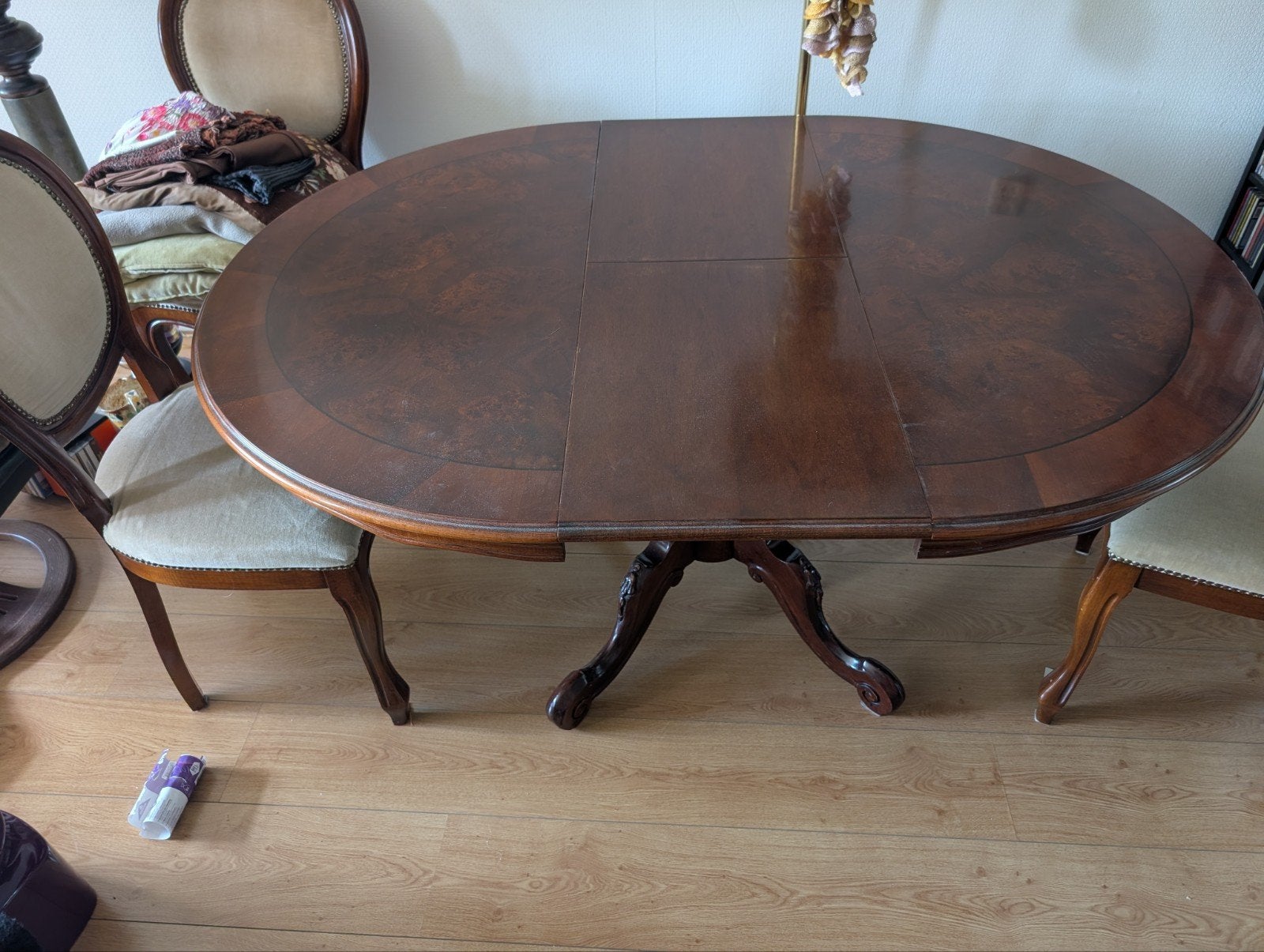 Uitschuifbare eettafel met 4 stoelen, Ophalen of Verzenden