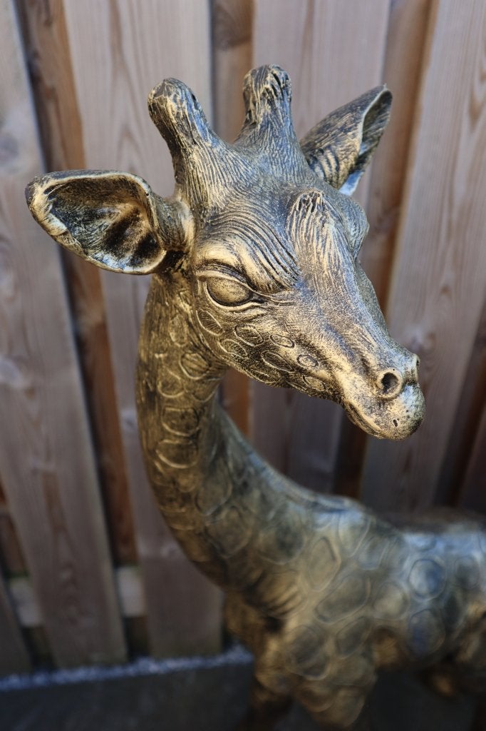Giraf beeld goud 120 cm | tuinbeeld & woondecoratie, Dierenbeeld, Kunststof, -, -