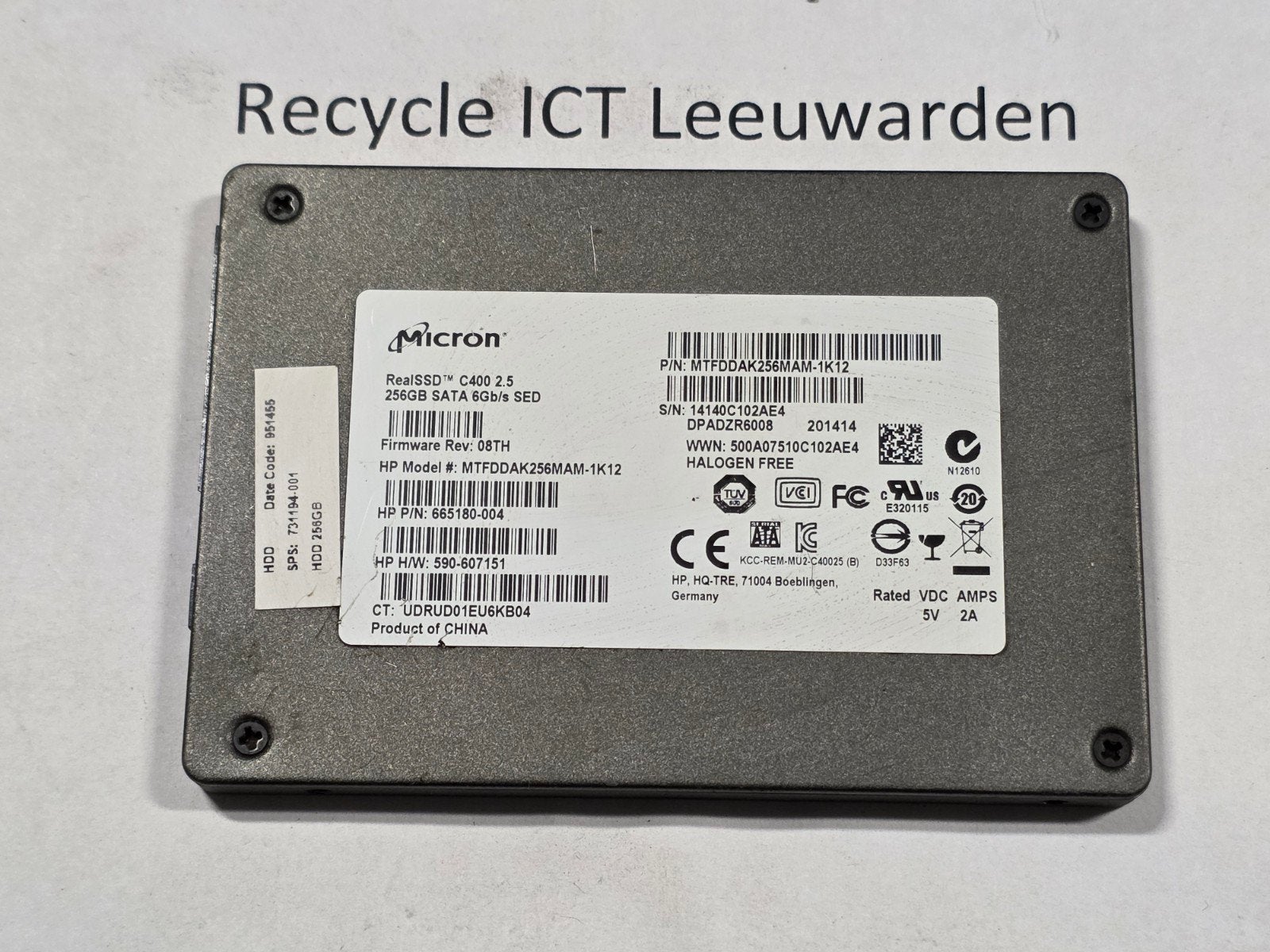 Micron RealSSD C400 2.5" 256GB SATA SSD, Computers en Software, Intern, Gebruikt, ., Ophalen of Verzenden