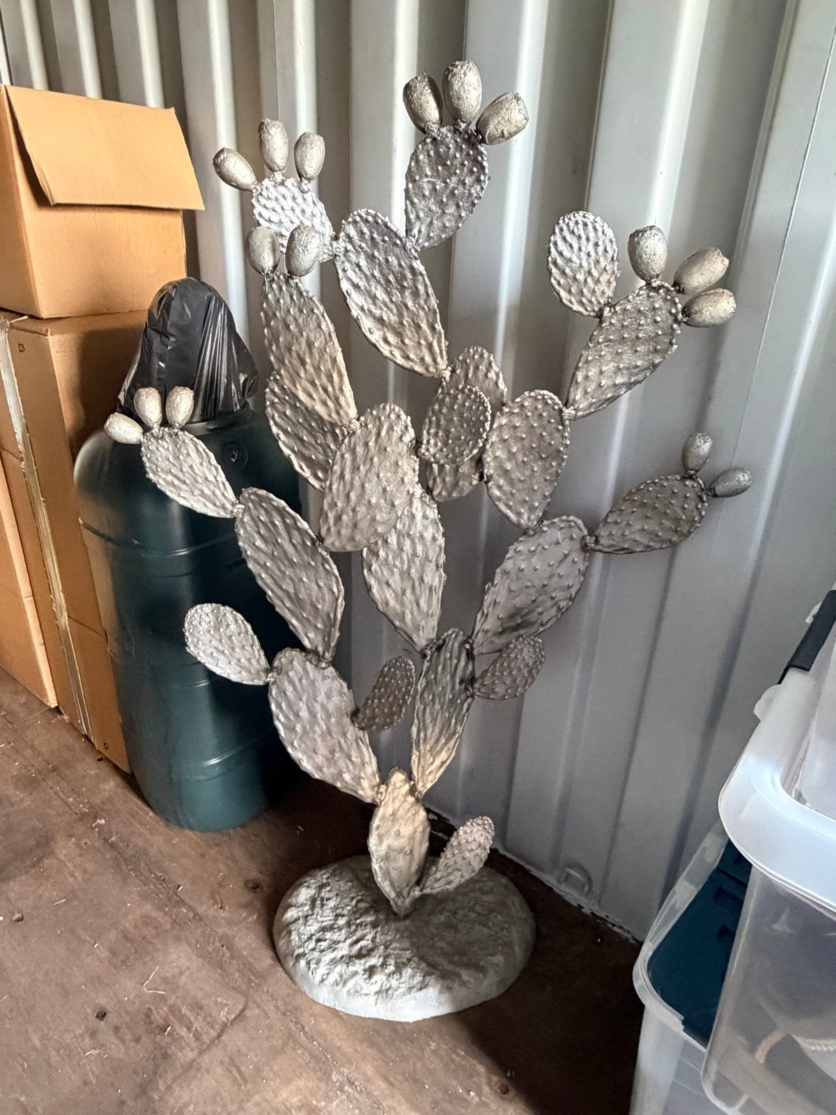 Zilveren Cactus Beeld - Unieke Decoratie, 50 - 100 cm, Beeld, Modern, Ophalen