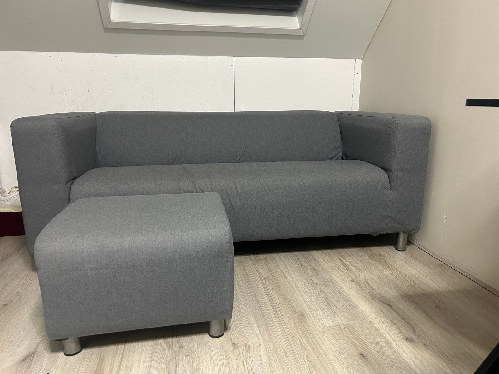 Ikea Klippan bank met hocker - Zo goed als nieuw, Ophalen, 150 tot 200 cm, Tweepersoons, 75 tot 100 cm