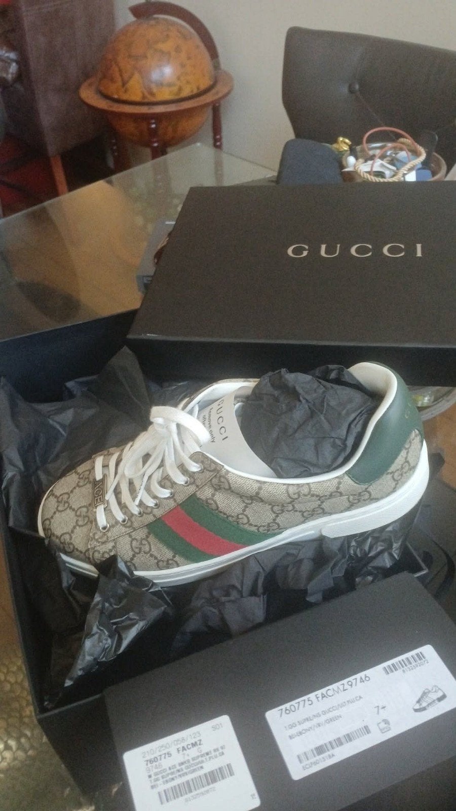 Gucci Ace Sneakers - Maat 42 - Zo goed als nieuw, Overige kleuren, Ophalen of Verzenden, Gucci, Sneakers of Gympen