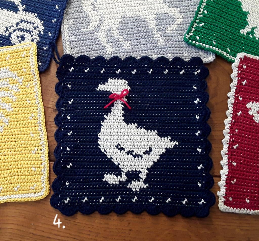 1x pannenlap gans (boer, boerderij, boerenbont-kleuren, dier, Ophalen of Verzenden, Nieuw, Blauw, Overige typen