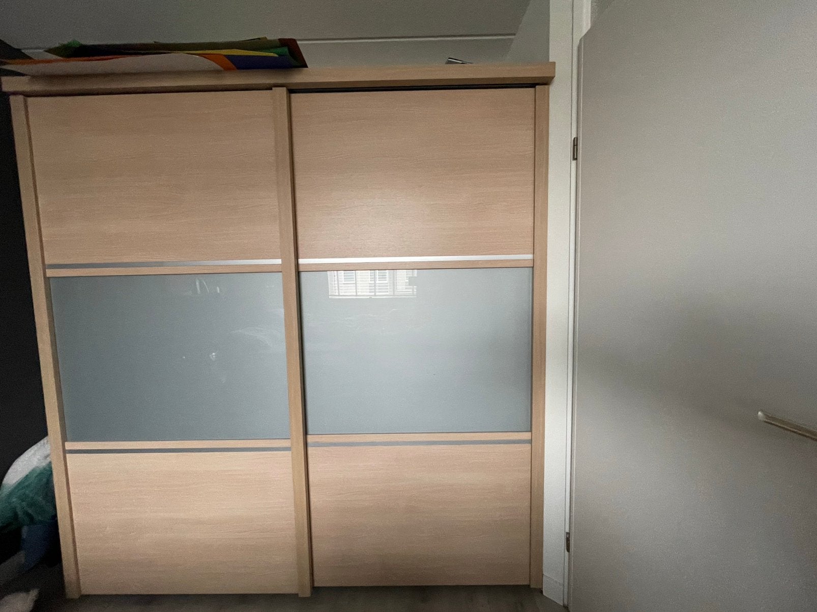 Kledingkast met schuifdeuren, Ophalen, Met deur(en), Gebruikt, 200 cm of meer