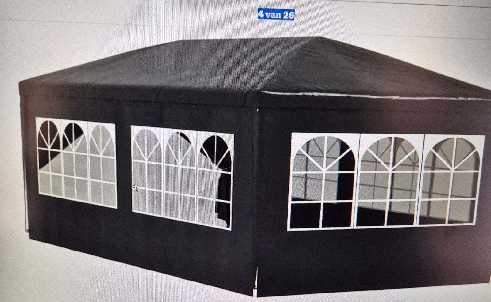 Mooie zwarte partytent, 1 jaar oud, Caravans en Kamperen, Tenten, Zo goed als nieuw, Ophalen of Verzenden