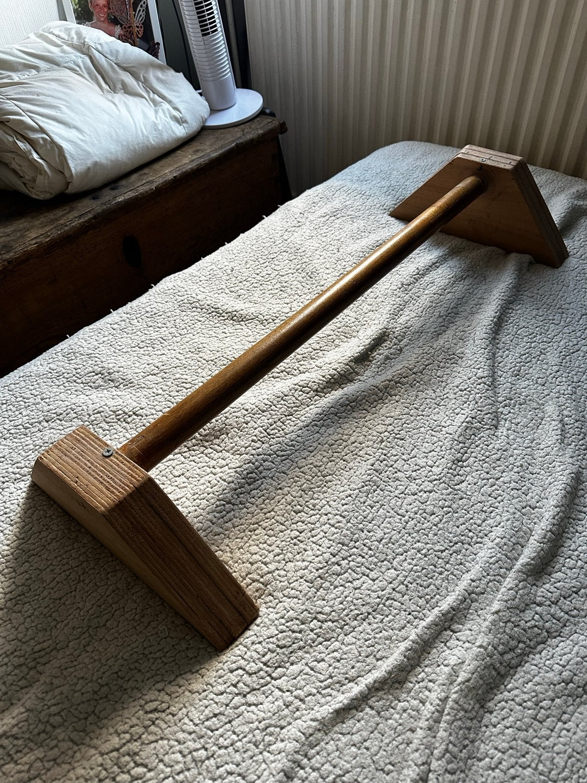 Turnmateriaal: Handstandblokken / Parallettes, Ophalen, Gebruikt, Bruin, Materiaal