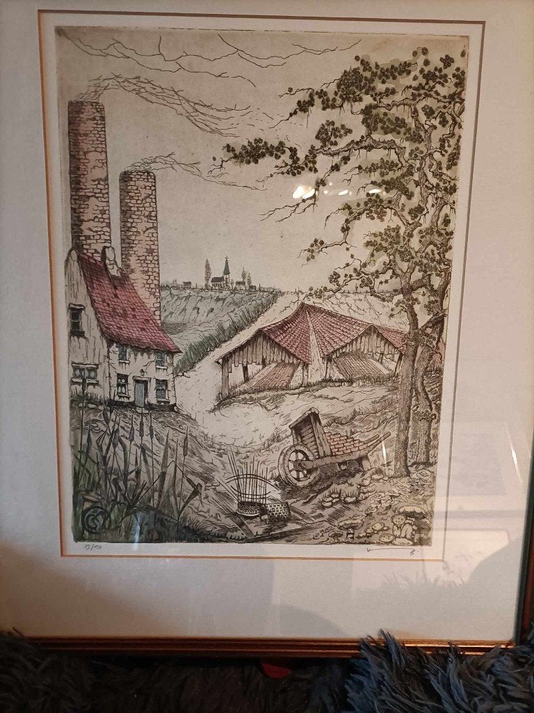 Litho landschap, Antiek en Kunst, Kunst | Litho's en Zeefdrukken, Ophalen