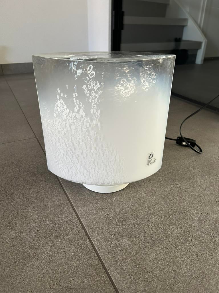 Leucos Idra Rosanna Toso murano glazen lamp set 1980, Huis en Inrichting, Lampen | Lampenkappen, Ophalen, Wit, Rond, Zo goed als nieuw