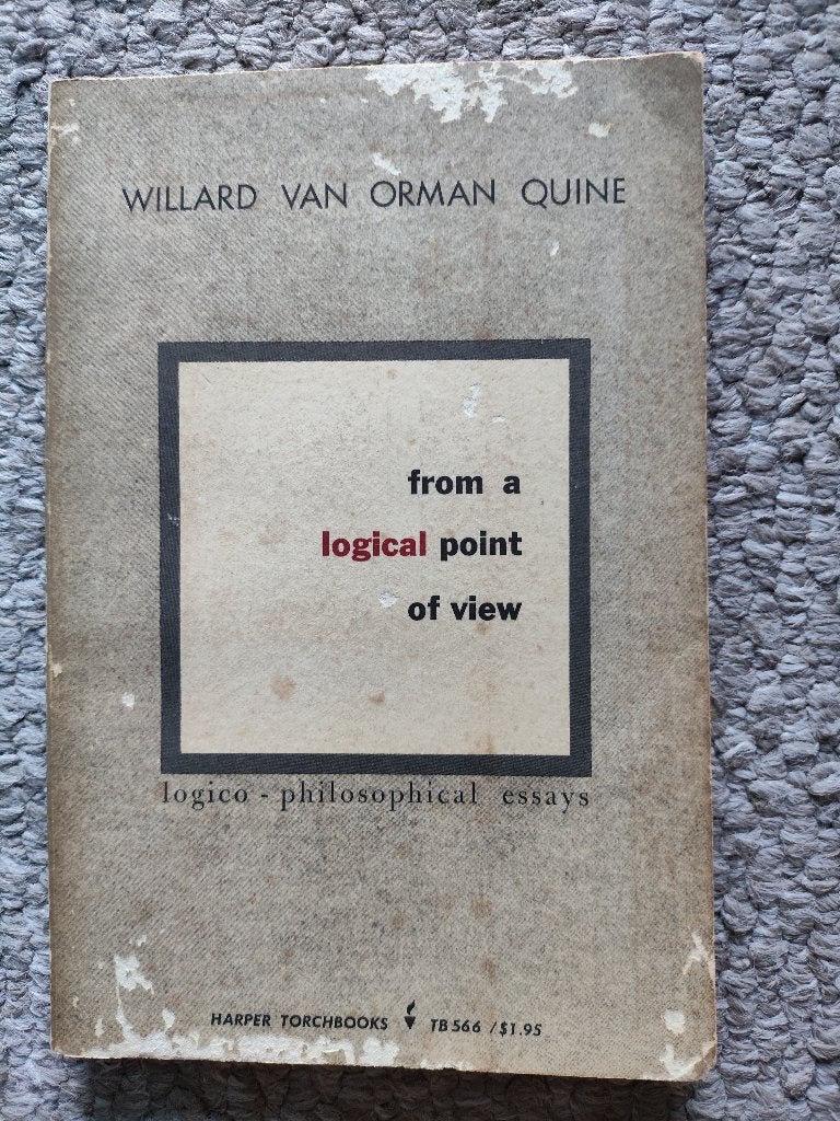 Willard van Orman Quin from a logical point of view, Ophalen of Verzenden, Zo goed als nieuw