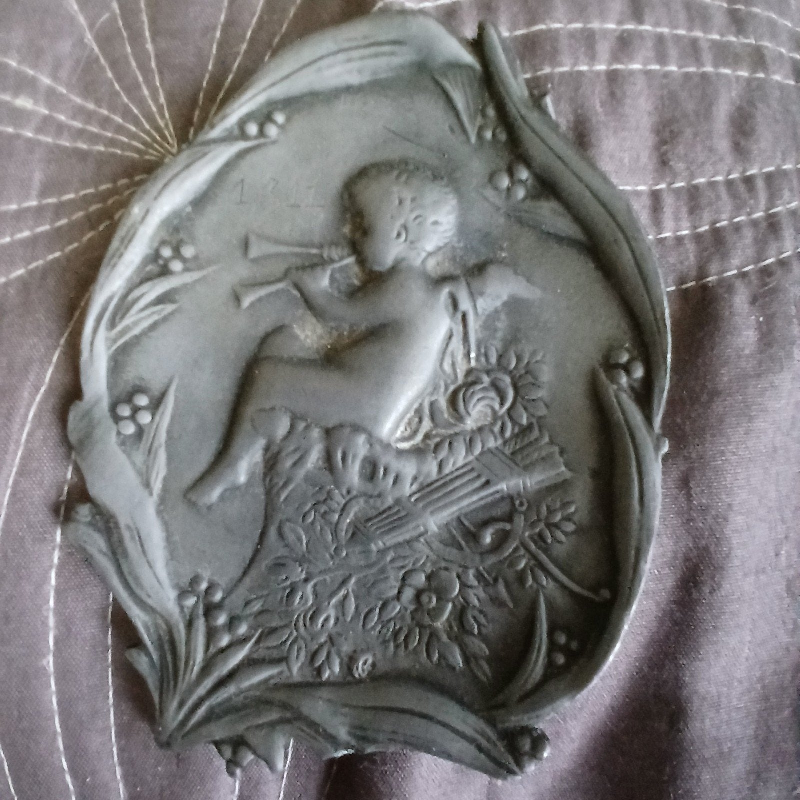 Vide Poche Art Nouveau, fluitspelende putto, engel, Antiek en Kunst, Ophalen of Verzenden