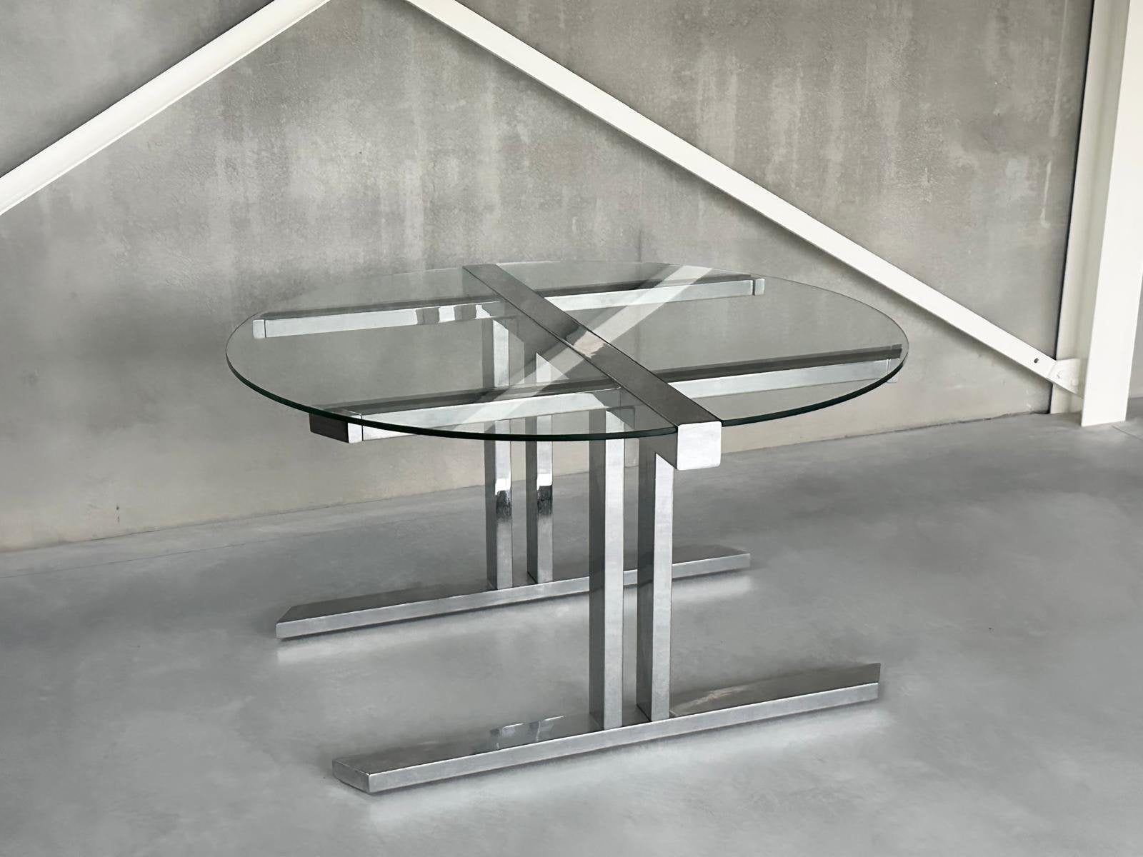 Vintage chroom eettafel, 1980’s, Ophalen