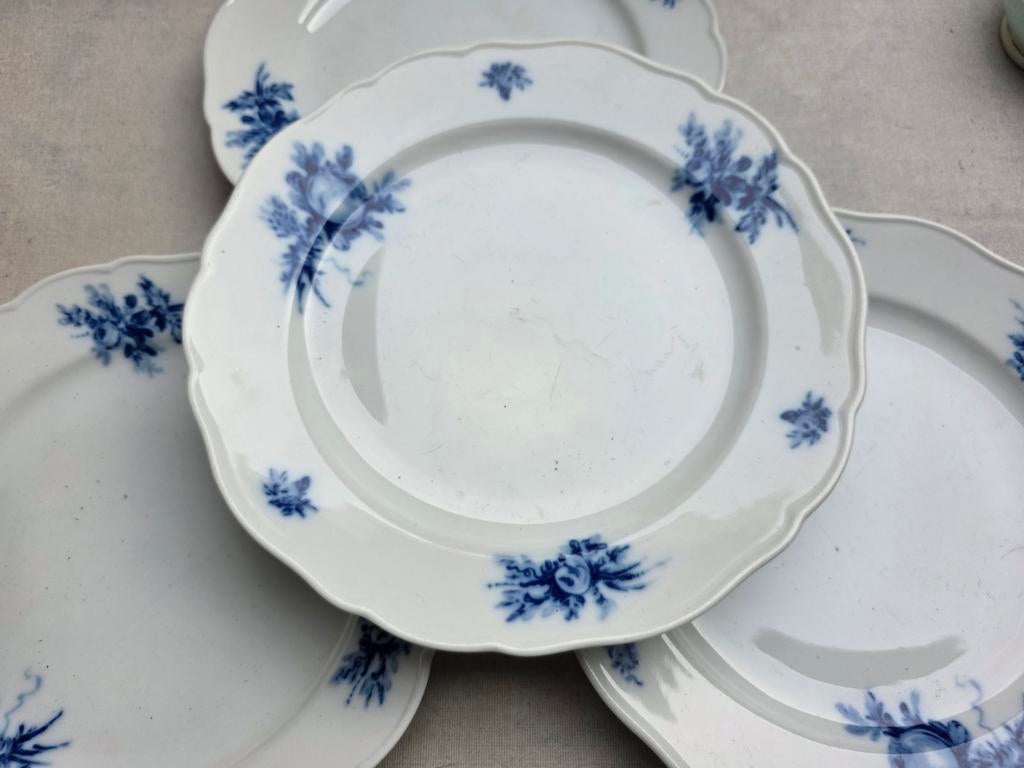 Eet dinerborden wit blauwe roos van Hutschenreuther, Ophalen of Verzenden