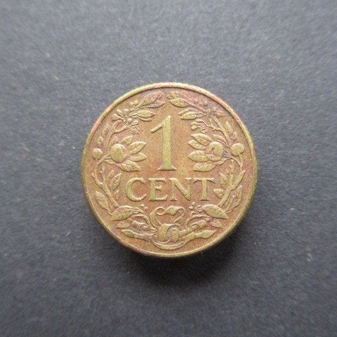 1 Cent 1943 Nederland (Gele Cent)(01) WW2, Verzenden, Koningin Wilhelmina, 1 cent, Losse munt