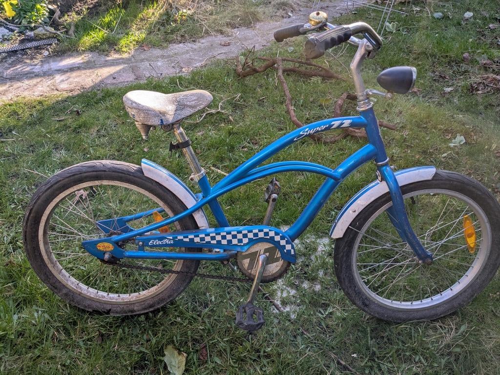 Kinderfiets 20 inch, vintage blauw, Fietsen en Brommers, Minder dan 47 cm, Ophalen, Gebruikt, Staal