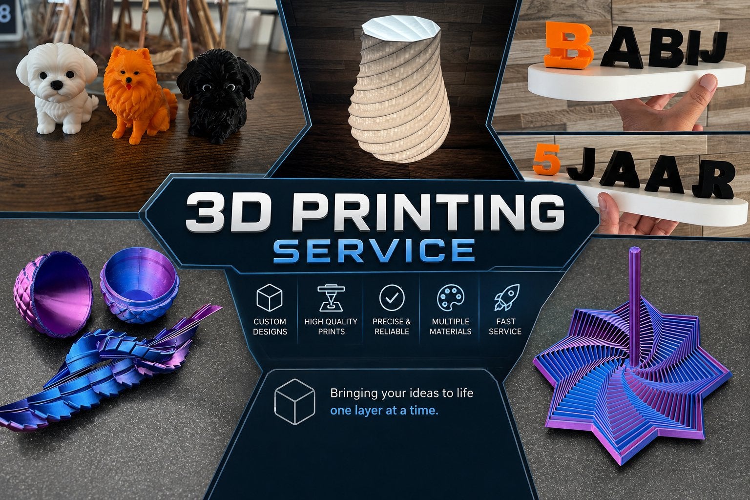 3D PRINTING SERVICE VOOR JOUW, Computers en Software, 3D Printers, Ophalen, Ingebouwde Wi-Fi, Nieuw, Filament