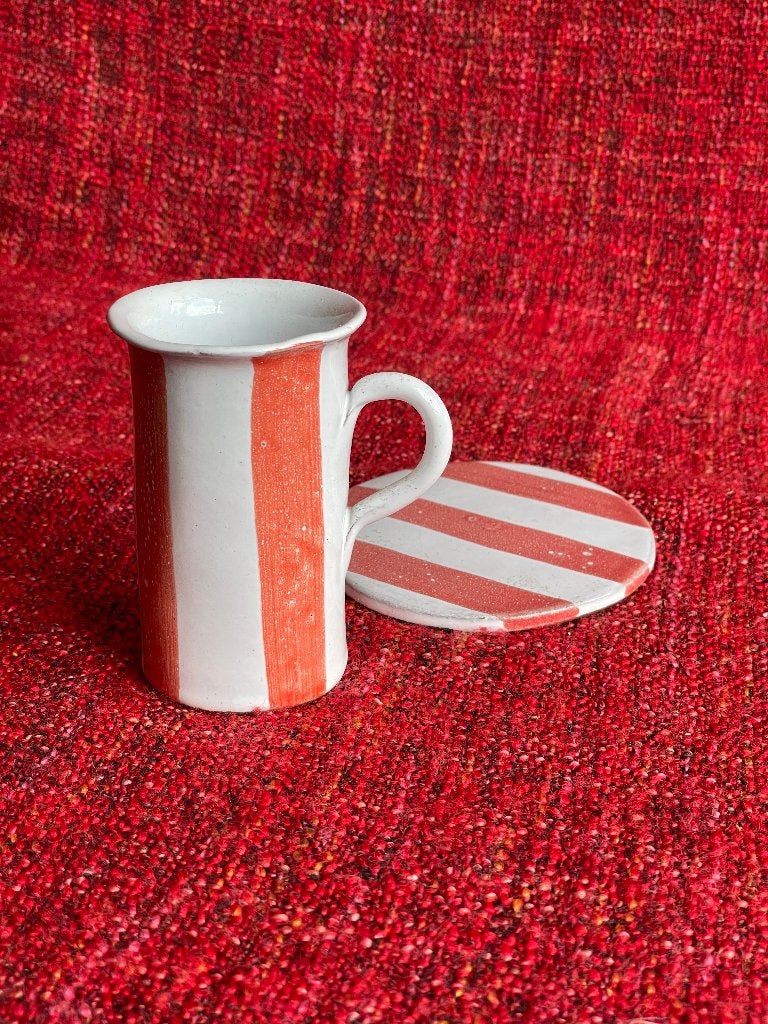 Striped cup, Ophalen, Vintage, Nieuw, Mok