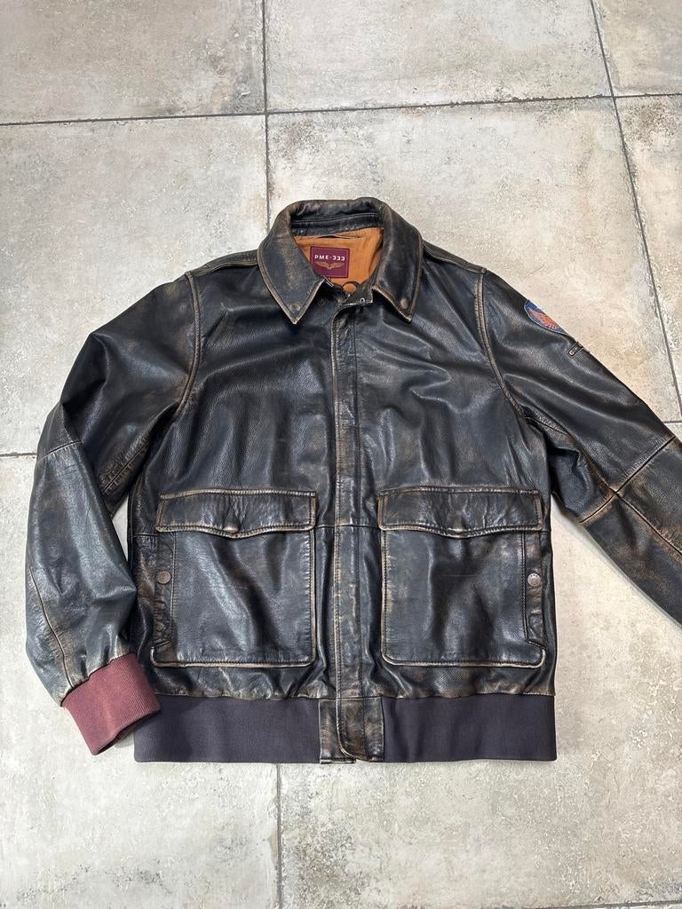 PME Legend leren jas XXL, Kleding | Heren, Jassen | Winter, Zo goed als nieuw, Overige maten, Bruin, Ophalen of Verzenden