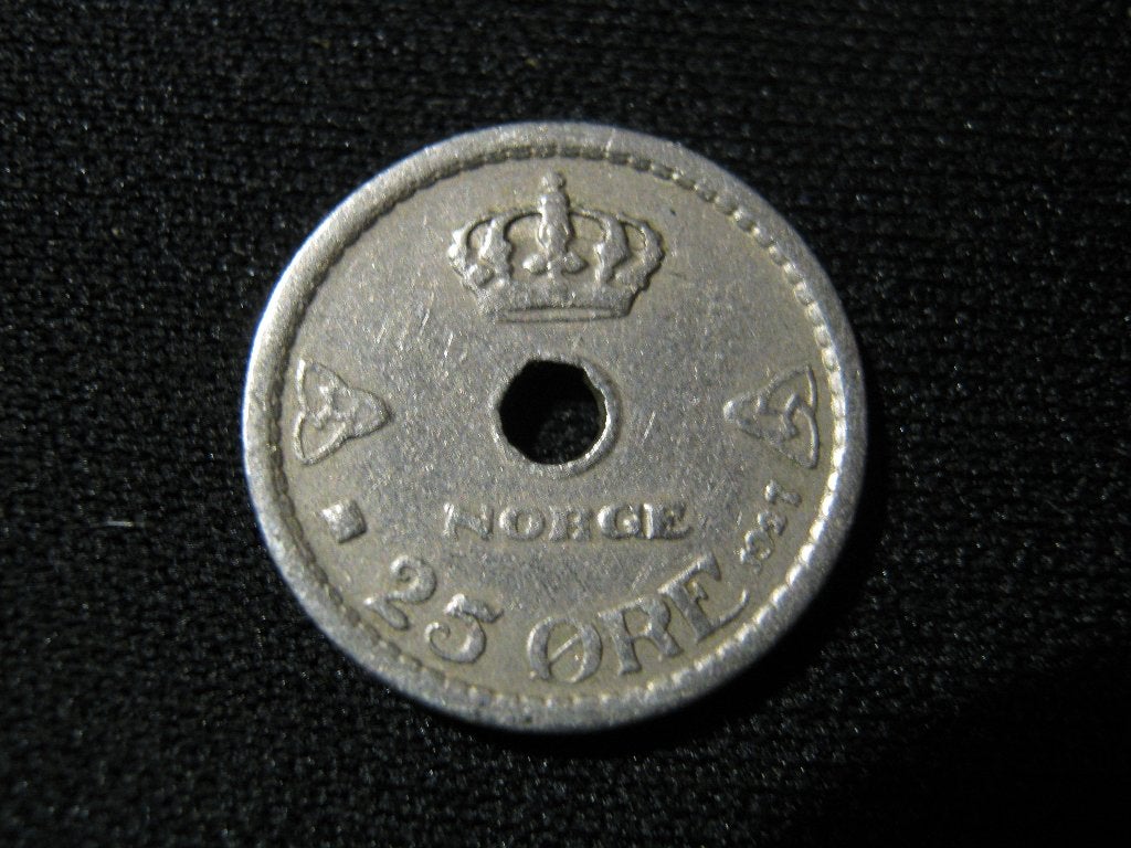 Noorwegen 25 Ore 1927, koning Haakon VII #46, Ophalen of Verzenden, Overige landen, Losse munt