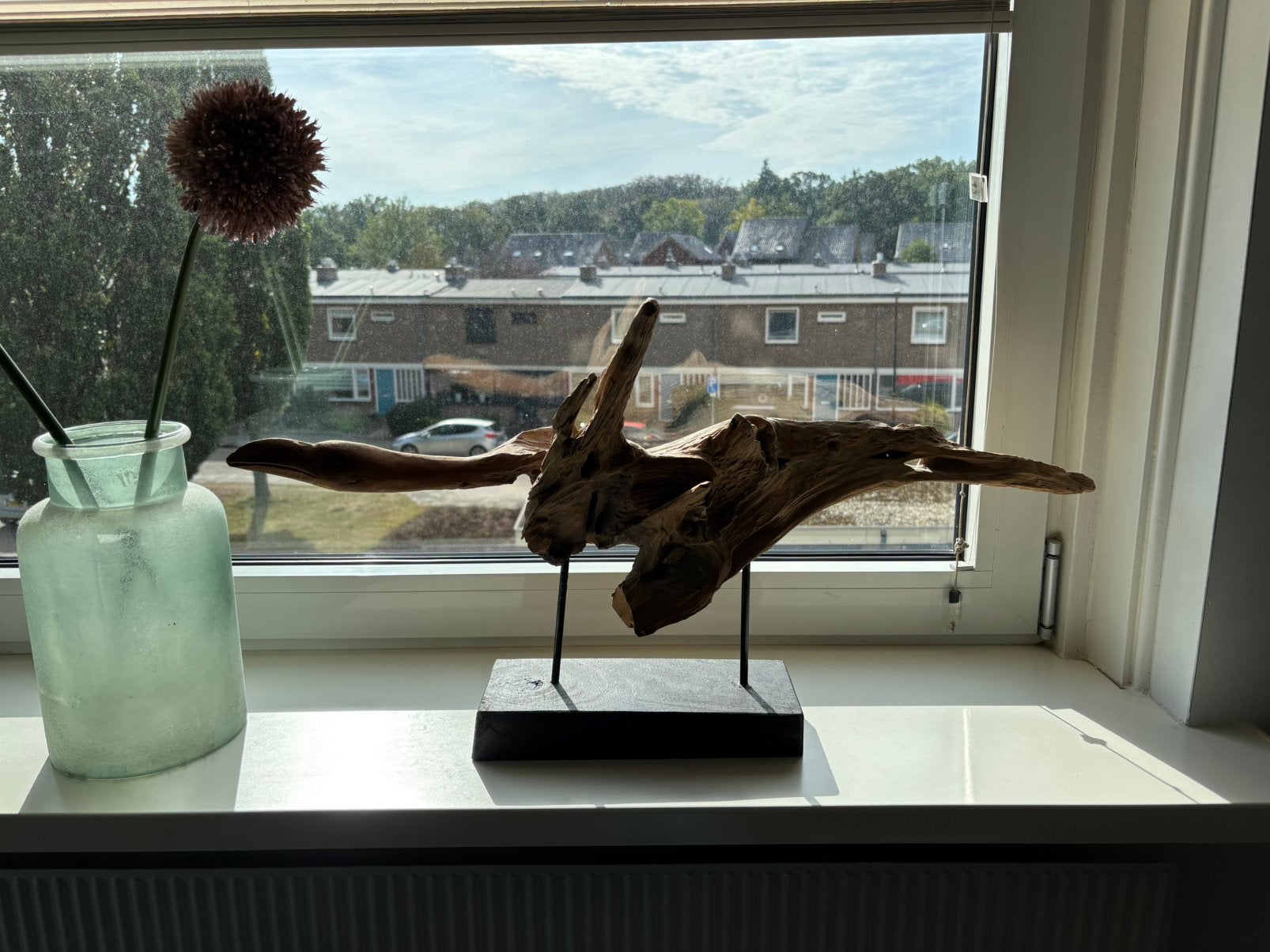 Hout op statief(beeld, lijkt een vogel), Ophalen, Gebruikt, Hout
