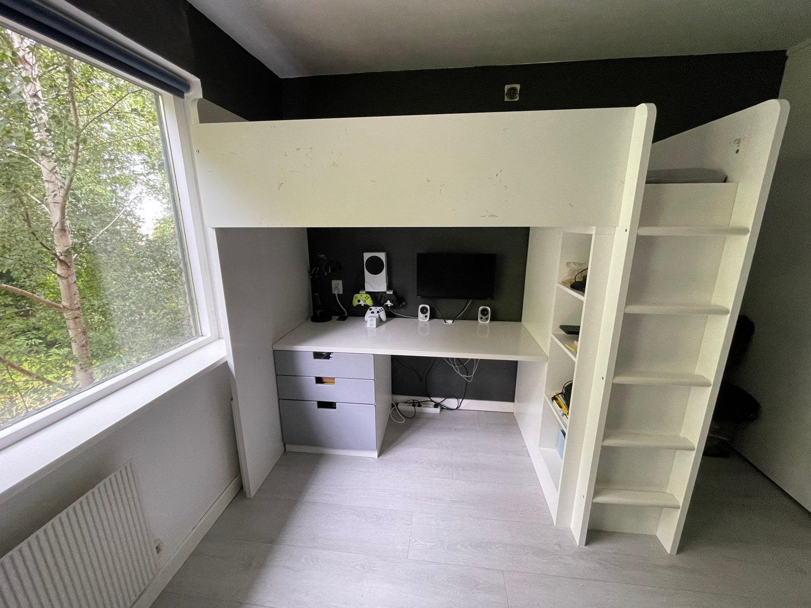 IKEA Stuva Hoogslaper met bureau en opbergruimte, Ophalen, Gebruikt, Eenpersoons, Hoogslaper