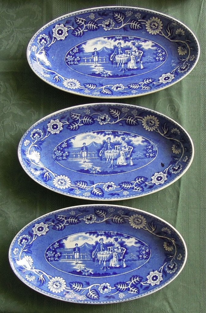 Nr N195+: 3 Blauwe Teadrinker vleesschaaltjes, Ophalen of Verzenden