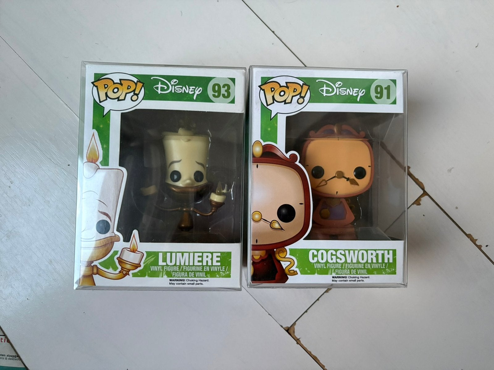 Funko Pop Lumiere Cogsworth 93 & 91, Ophalen of Verzenden, Zo goed als nieuw