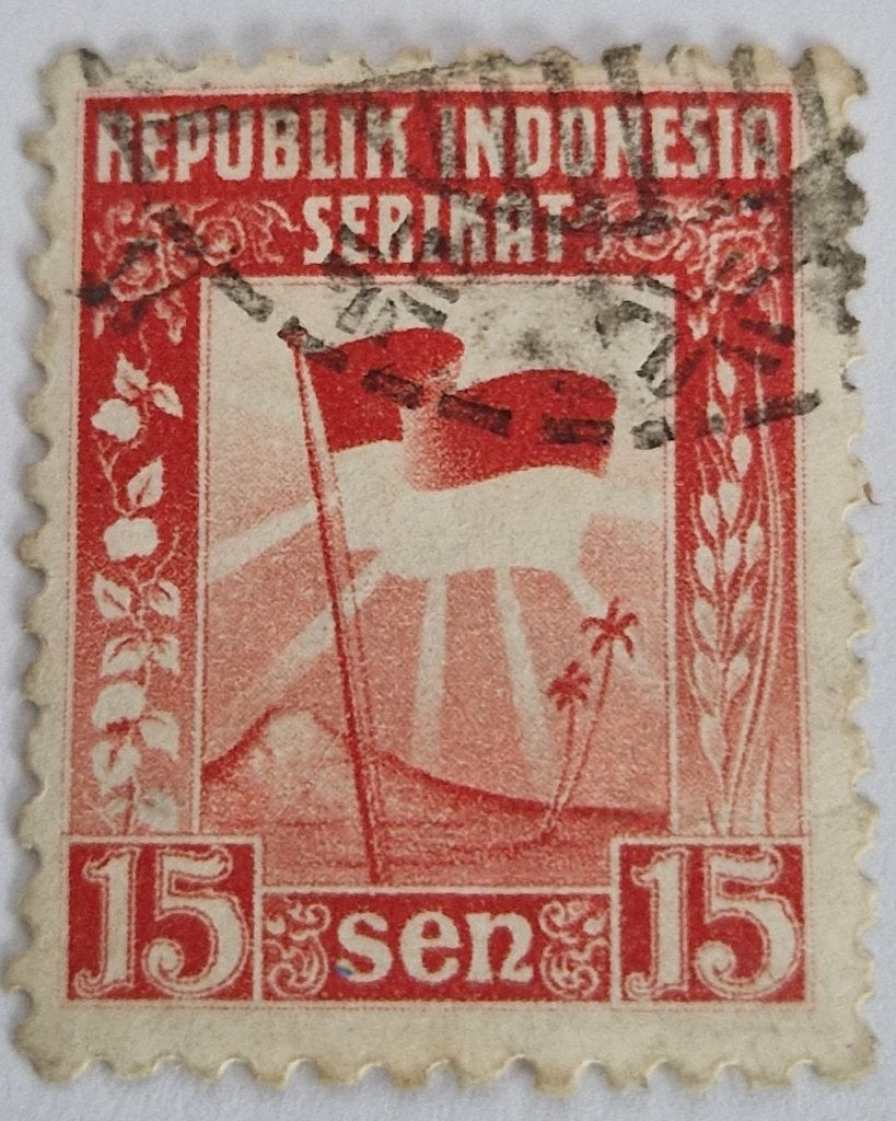 Indonesië 1949 - ZBL 40 - Vlag, klein formaat, Ophalen of Verzenden, Gestempeld, Zuidoost-Azië