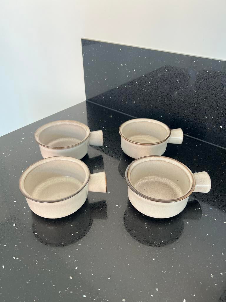 Vintage Set van 4  soepkommen  De Driehoek Huizen, Antiek en Kunst, Ophalen of Verzenden