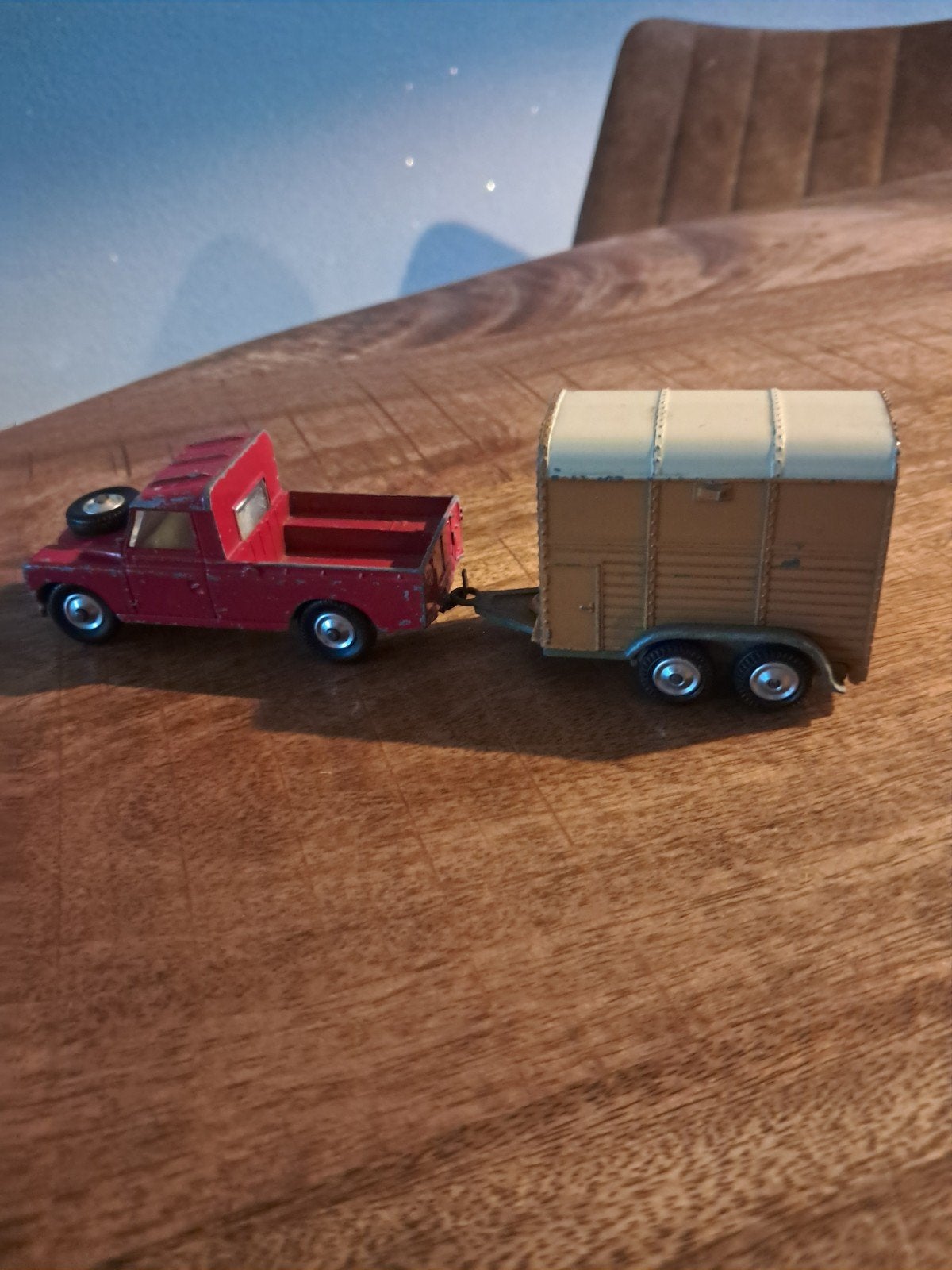 Vintage Corgi Toys Land Rover met paardentrailer, Verzenden, Gebruikt