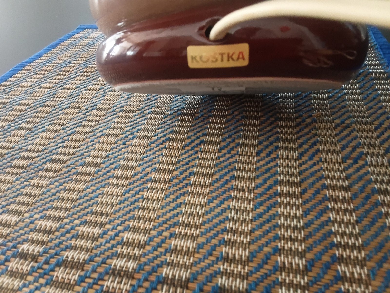 Vintage Kostka Tafellamp - Bruin/Beige Keramiek, Ophalen of Verzenden