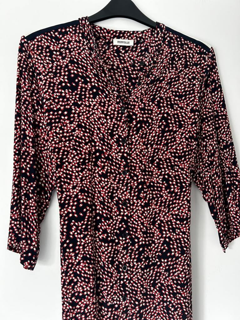 Anna Blue lange jurk xl rood blauw, Kleding | Dames, Jurken, Blauw, Maat 46/48 (XL) of groter, Ophalen of Verzenden, Zo goed als nieuw