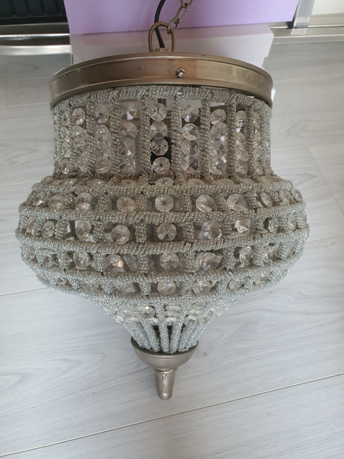Riviera Maison Chantilly Chandelier Marrakech – Hanglamp, Ophalen, Gebruikt, Glas, E27 (groot)