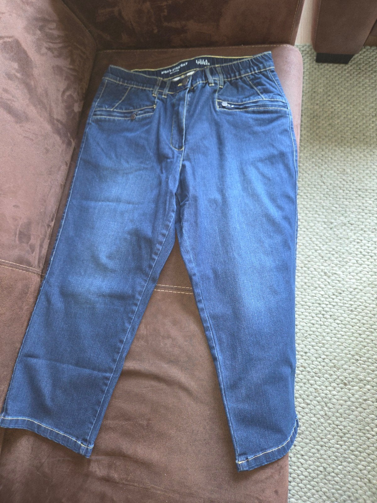 7/8 broek "Mony" van Ulla Popken, Blauw, Overige jeansmaten, Nieuw, Ophalen of Verzenden