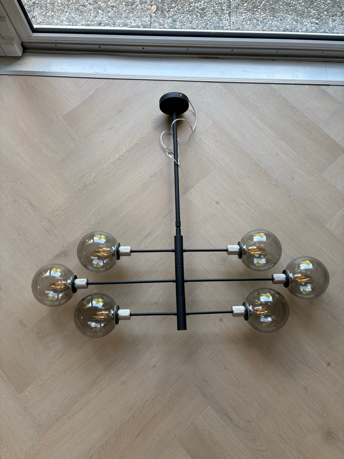 Steinhauer Constellation hanglamp - 6 lichts - rook - zwart, Ophalen, Zo goed als nieuw, Metaal, E27 (groot)