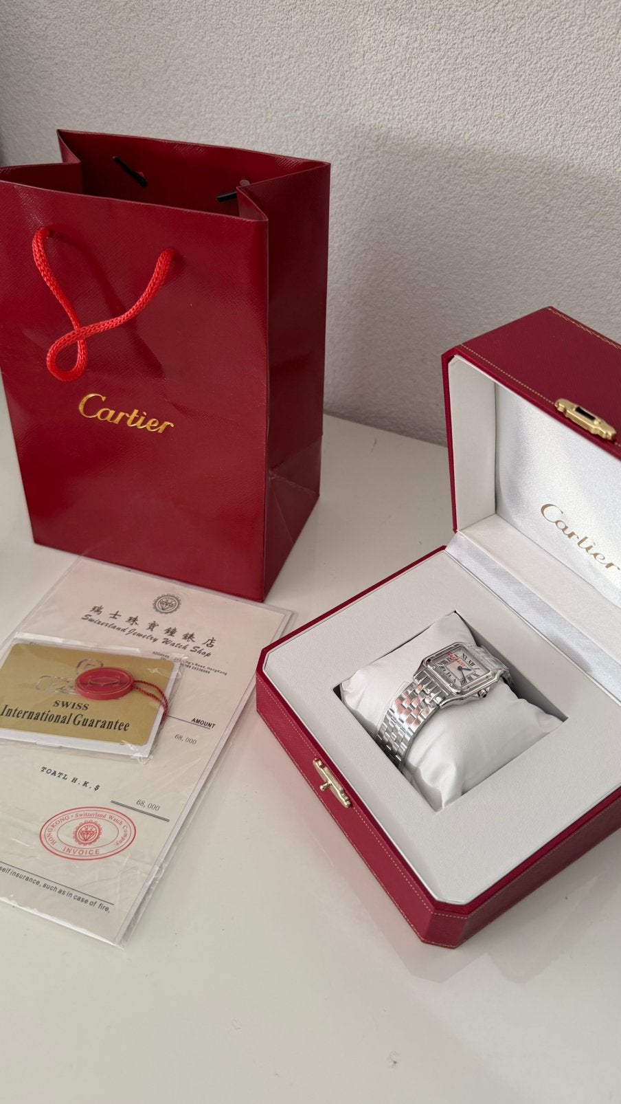 Cartier Panthère de Cartier Silver 37MM Horloge, Nieuw, Ophalen of Verzenden, Waterdicht, Android