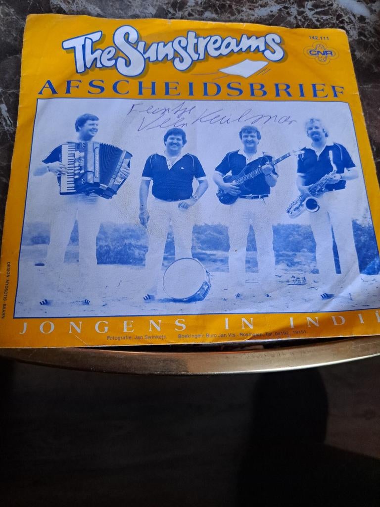 The Sunstreams - Afscheidsbrief / Jongens in Indië Single, Cd's en Dvd's, Vinyl Singles, Gebruikt, Originele persing, 7 inch, Ophalen of Verzenden