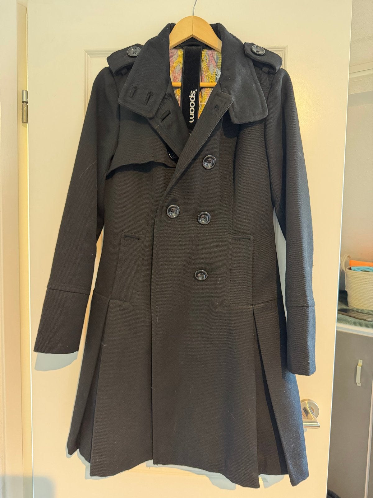 Spoom trenchcoat - Zwart - maat 38 m Zeer goede conditie, Kleding | Dames, Jassen | Winter, Ophalen of Verzenden, Zo goed als nieuw