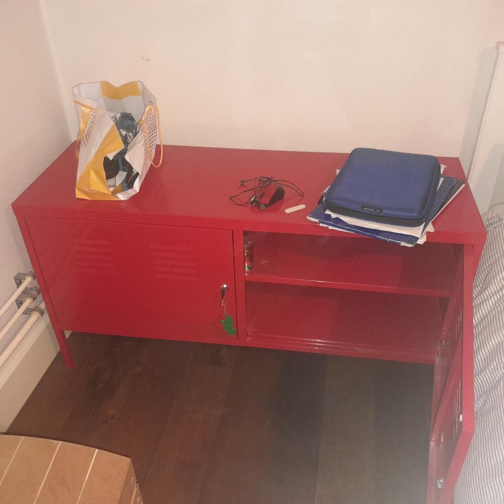 Stalen IKEA kast - rood hoogglans, Ophalen, Zo goed als nieuw