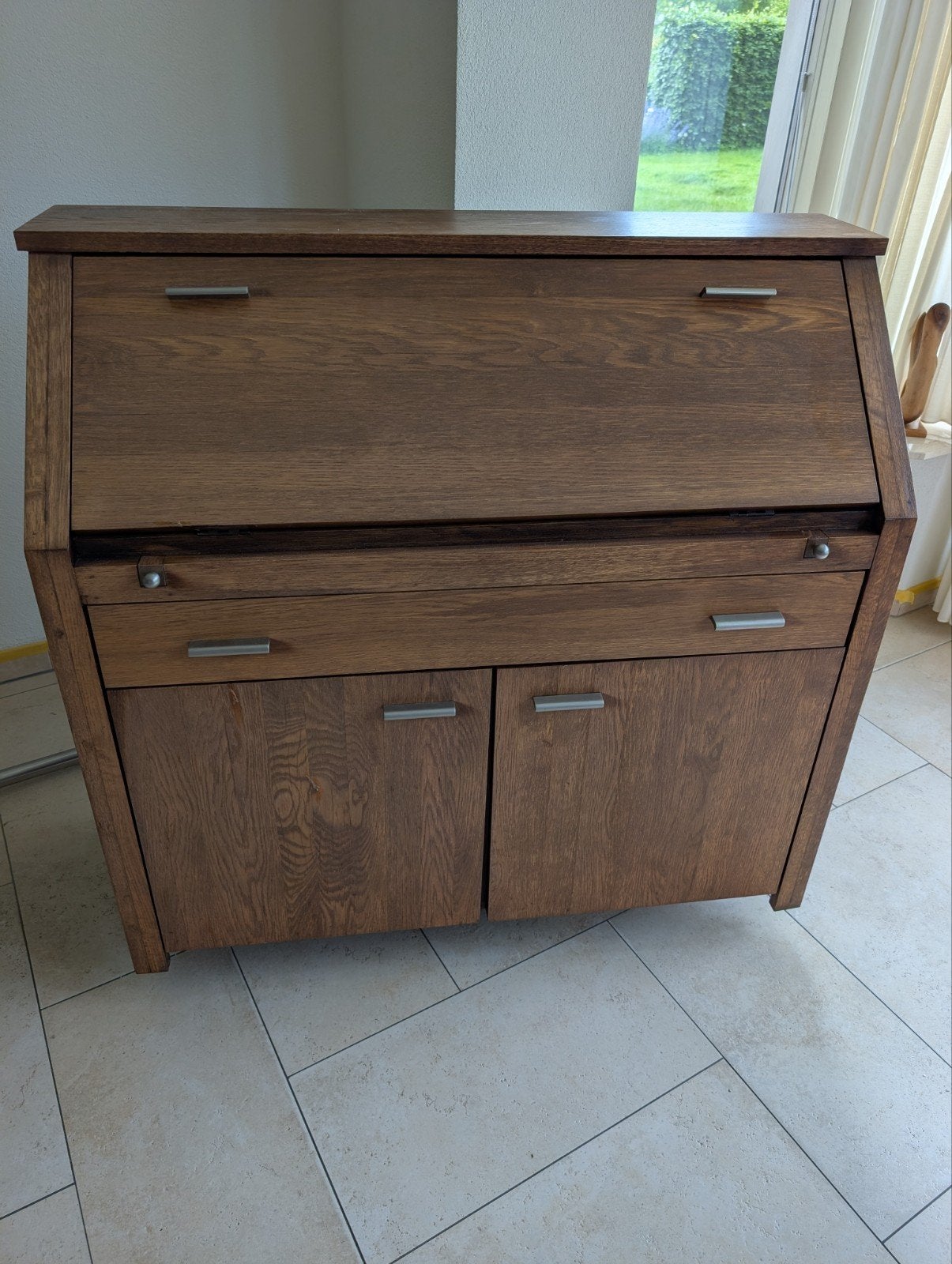 Houten Secretaire met Opbergruimte, Ophalen of Verzenden, Gebruikt, Klassiek, Rustiek