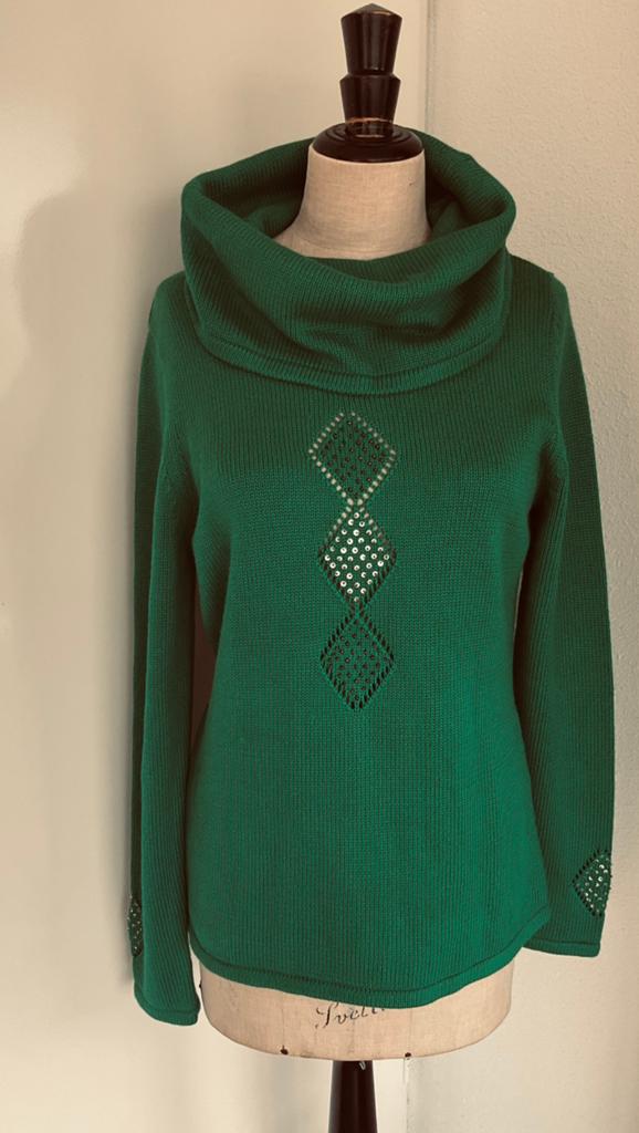 PRACHTIGE SMARAGD GROENE TRUI PAULINE B  ( 5 ), Kleding | Dames, Verzenden, Zo goed als nieuw, Maat 42/44 (L), Groen
