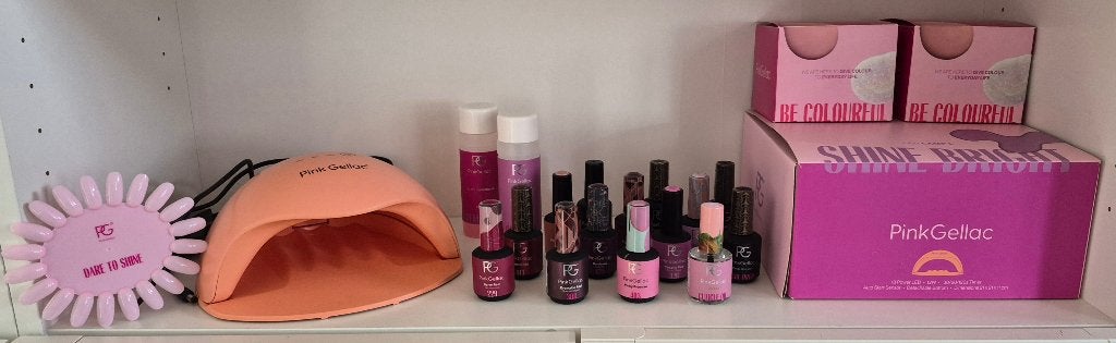 Pink Gellac set, Sieraden, Tassen en Uiterlijk, Uiterlijk | Cosmetica en Make-up, Zo goed als nieuw, Handen en Nagels, Overige kleuren