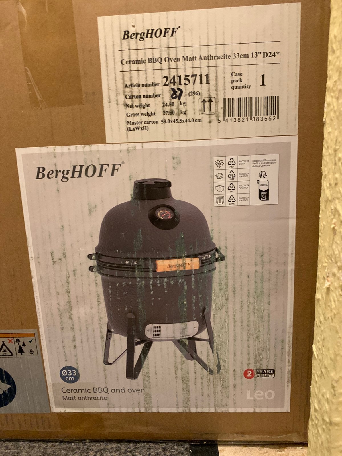 Berghoff Kamado barbecue LEO  oven Nieuw in doos, Ophalen, Nieuw